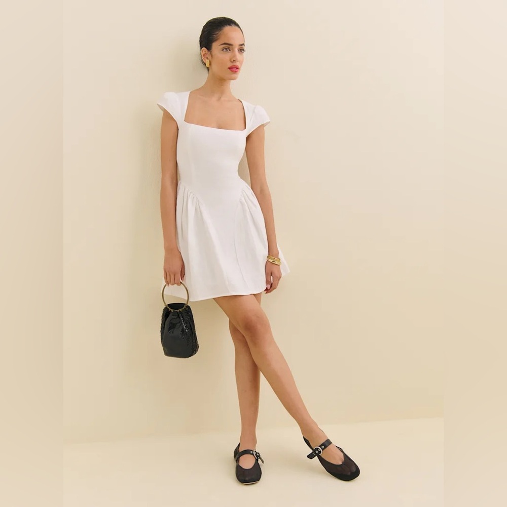 Reformation Oaklyn Linen Dress White